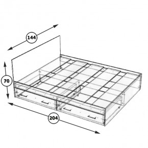 Стандарт Кровать с ящиками 1400, цвет дуб сонома, ШхГхВ 143,5х203,5х70 см., сп.м. 1400х2000 мм., без матраса, основание есть в Покачах - pokachi.mebel24.online | фото 6