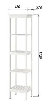 Стеллаж 420 Кантри, массив сосны, цвет белый в Покачах - pokachi.mebel24.online | фото 3