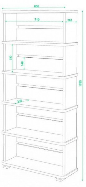 Стеллаж Домино СБ-25/5 в Покачах - pokachi.mebel24.online | фото 2