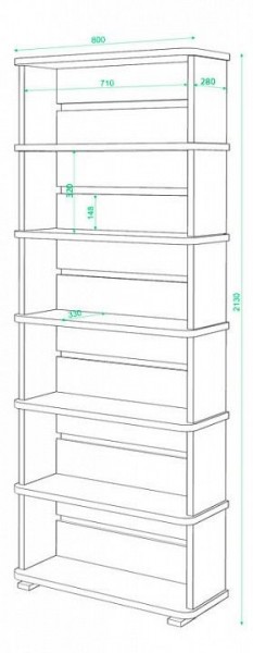 Стеллаж Домино СБ-25/6 в Покачах - pokachi.mebel24.online | фото 2