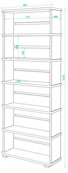Стеллаж Домино СБ-25/6 в Покачах - pokachi.mebel24.online | фото 2