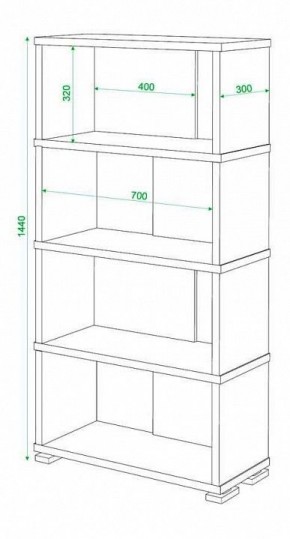Стеллаж книжный Домино нельсон СБ-10_4 в Покачах - pokachi.mebel24.online | фото 2