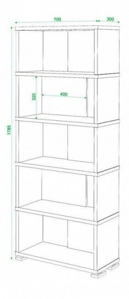 Стеллаж книжный Домино нельсон СБ-10_5 в Покачах - pokachi.mebel24.online | фото 3