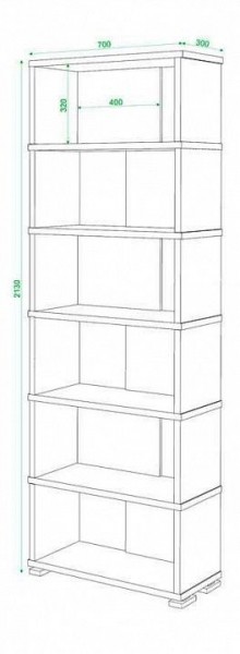 Стеллаж книжный Домино нельсон СБ-10_6 в Покачах - pokachi.mebel24.online | фото 3