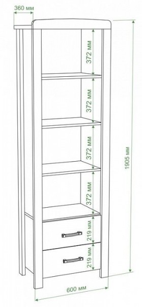 Стеллаж комбинированный Бартоло ВТД в Покачах - pokachi.mebel24.online | фото 2