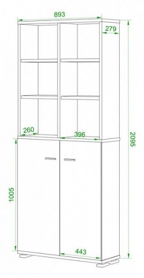 Стеллаж комбинированный Домино Лайт ПУ-30-4 в Покачах - pokachi.mebel24.online | фото 2