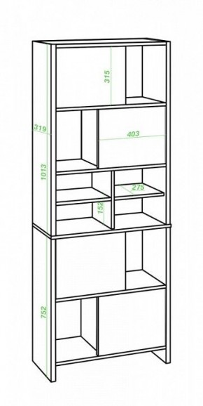 Стеллаж комбинированный Домино Lite СТЛ-ЗВХ в Покачах - pokachi.mebel24.online | фото 2