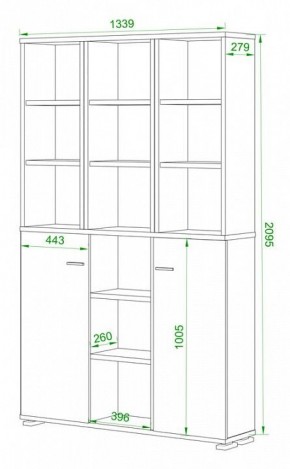 Стеллаж комбинированный Домино нельсон ПУ-40-6 в Покачах - pokachi.mebel24.online | фото 2