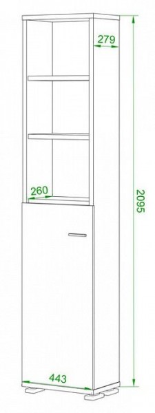 Стеллаж комбинированный Домино ПУ-20-2 в Покачах - pokachi.mebel24.online | фото 2