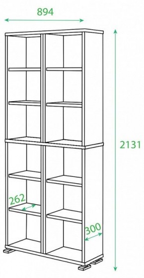 Стеллаж комбинированный Домино ПУ-30-4 в Покачах - pokachi.mebel24.online | фото 2