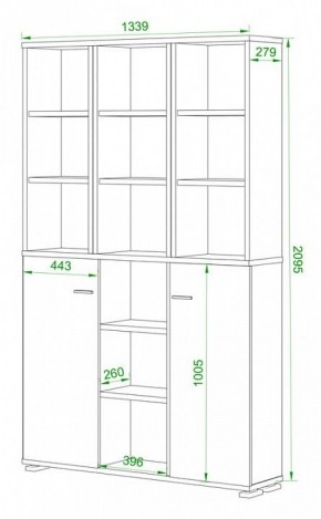 Стеллаж комбинированный Домино ПУ-40-6 в Покачах - pokachi.mebel24.online | фото 2