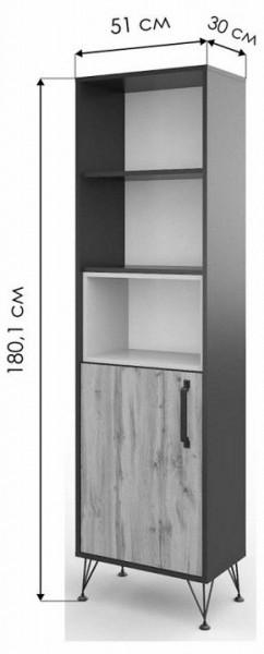Стеллаж комбинированный Нобира в Покачах - pokachi.mebel24.online | фото