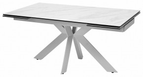 Стол BELLUNO 160 MARBLES KL-99 Белый мрамор матовый, итальянская керамика/ белый каркас, ®DISAUR в Покачах - pokachi.mebel24.online | фото 2