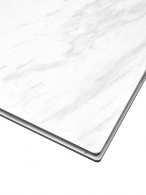 Стол BELLUNO 160 MARBLES KL-99 Белый мрамор матовый, итальянская керамика/ белый каркас, ®DISAUR в Покачах - pokachi.mebel24.online | фото 4