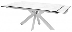 Стол BELLUNO 160 MARBLES KL-99 Белый мрамор матовый, итальянская керамика/ белый каркас, ®DISAUR в Покачах - pokachi.mebel24.online | фото 5