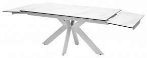 Стол BELLUNO 160 MARBLES KL-99 Белый мрамор матовый, итальянская керамика/ белый каркас, ®DISAUR в Покачах - pokachi.mebel24.online | фото 7