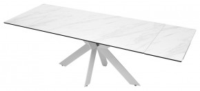 Стол BELLUNO 160 MARBLES KL-99 Белый мрамор матовый, итальянская керамика/ белый каркас, ®DISAUR в Покачах - pokachi.mebel24.online | фото 8