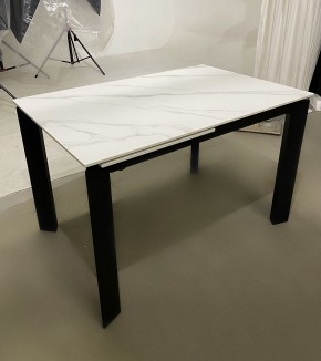 Стол CORNER 120 MATT WHITE MARBLE SOLID CERAMIC / BLACK, ®DISAUR в Покачах - pokachi.mebel24.online | фото 2