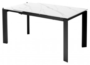 Стол CORNER 120 MATT WHITE MARBLE SOLID CERAMIC / BLACK, ®DISAUR в Покачах - pokachi.mebel24.online | фото 4