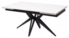 Стол FORIO 160 MATT WHITE MARBLE SOLID CERAMIC / BLACK, ®DISAUR в Покачах - pokachi.mebel24.online | фото 1