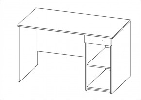 Стол КАСТОР письменный с одной тумбой и одним ящиком, цвет белый в Покачах - pokachi.mebel24.online | фото 2
