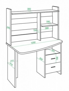 Стол компьютерный Домино Лайт СКЛ-Крл 120+НКЛ-120 в Покачах - pokachi.mebel24.online | фото 2