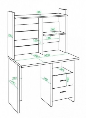 Стол компьютерный Домино Лайт СКЛ-Прям100+НКЛ-100 в Покачах - pokachi.mebel24.online | фото 3