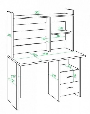 Стол компьютерный Домино Лайт СКЛ-Прям120+НКЛ-120 в Покачах - pokachi.mebel24.online | фото 3