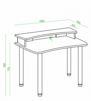 Стол компьютерный Домино Лайт СКЛ-Софт120МО+НКИЛ120 в Покачах - pokachi.mebel24.online | фото 2