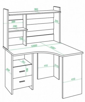 Стол компьютерный Домино Лайт СКЛ-Угл120+НКЛ-120 в Покачах - pokachi.mebel24.online | фото 3