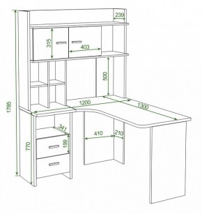 Стол компьютерный Домино Лайт СКЛ-Угл130+НКЛХ120 в Покачах - pokachi.mebel24.online | фото 2