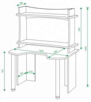 Стол компьютерный Домино lite СКЛ-Игр120 в Покачах - pokachi.mebel24.online | фото 2