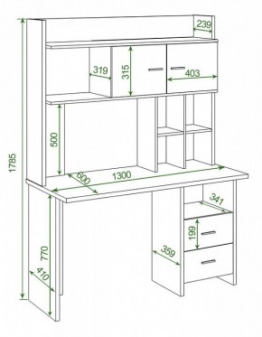 Стол компьютерный Домино Lite СКЛ-Прям130+НКЛХ-130 в Покачах - pokachi.mebel24.online | фото 2