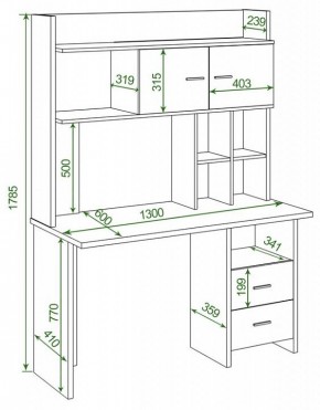 Стол компьютерный Домино Lite СКЛ-Прям130Р+НКЛХ-130 в Покачах - pokachi.mebel24.online | фото 2