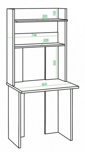 Стол компьютерный Домино Lite СКЛ-Прям80+НКЛХ 80 в Покачах - pokachi.mebel24.online | фото 2