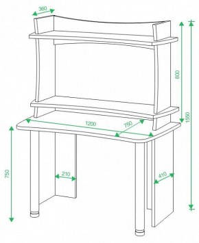 Стол компьютерный Домино lite СКЛ-Софт120+НКИЛ120 ВЛ в Покачах - pokachi.mebel24.online | фото 2