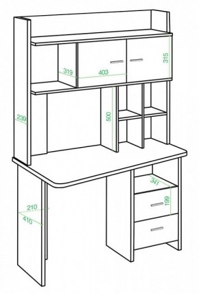 Стол компьютерный Домино Lite СКЛ-Трап120+НКЛХ-120 К ПРАВ в Покачах - pokachi.mebel24.online | фото 2