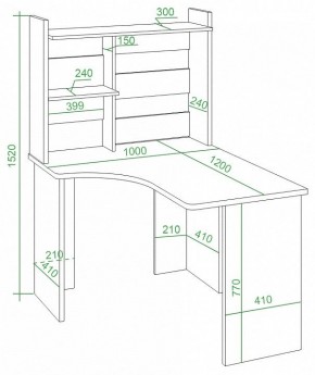 Стол компьютерный Домино Lite СКЛ-Угл120+НКЛ-100 в Покачах - pokachi.mebel24.online | фото 2