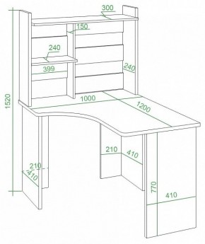 Стол компьютерный Домино Lite СКЛ-Угл120+НКЛ-100 в Покачах - pokachi.mebel24.online | фото 3