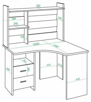 Стол компьютерный Домино Lite СКЛ-Угл120+НКЛХ-120 в Покачах - pokachi.mebel24.online | фото 2