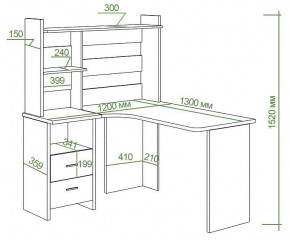 Стол компьютерный Домино Lite СКЛ-Угл130+НКЛ-120 в Покачах - pokachi.mebel24.online | фото 2