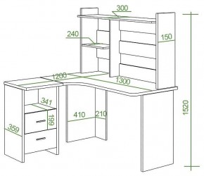 Стол компьютерный Домино Lite СКЛ-Угл130+НКЛ-130 в Покачах - pokachi.mebel24.online | фото 3