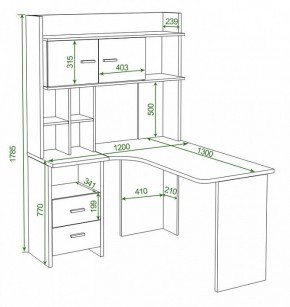 Стол компьютерный Домино Lite СКЛ-Угл130+НКЛХ-120 КВ ЛЕВ в Покачах - pokachi.mebel24.online | фото 2