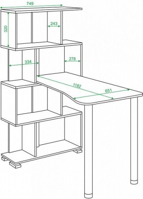 Стол компьютерный Домино нельсон СЛ-5-4СТ-2+БД+БЯ в Покачах - pokachi.mebel24.online | фото 2