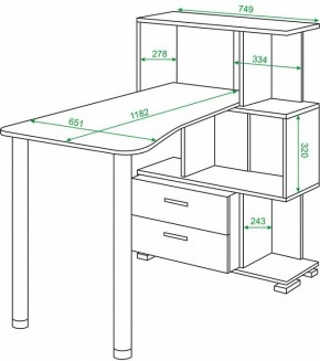 Стол компьютерный Домино СЛ-5-3СТ-2+БЯ в Покачах - pokachi.mebel24.online | фото 2