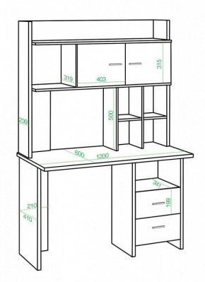 Стол компьютерный Нельсон Lite СКЛ-Прям120+НКЛХ-120 БЕ в Покачах - pokachi.mebel24.online | фото 2