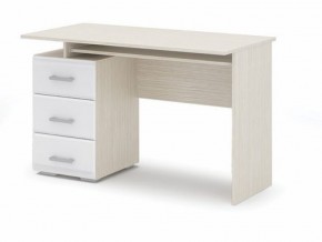Стол компьютерный Симба Дуб белфорт-Белый глянец в Покачах - pokachi.mebel24.online | фото 1