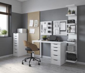 Стол письменный Ингар белый, 140x75, с одной тумбой в Покачах - pokachi.mebel24.online | фото 2