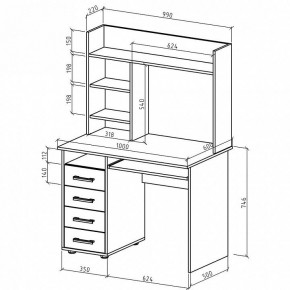 Стол письменный Остин в Покачах - pokachi.mebel24.online | фото 3