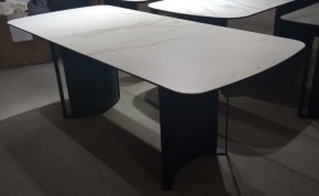 Стол RASMUS 160 TL-45 Белый мрамор, испанская керамика / черный каркас, ®DISAUR в Покачах - pokachi.mebel24.online | фото 2